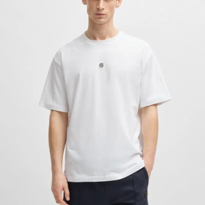 Camiseta De Algodão Elástico Com Monograma Double B