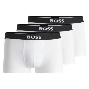 Pack Com Três Cuecas Boxer De Algodão Stretch Com Cós De Logo