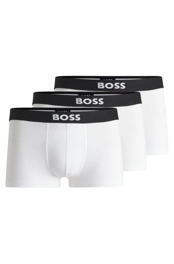 Pack Com Três Cuecas Boxer De Algodão Stretch Com Cós De Logo