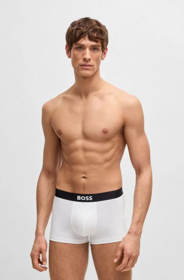 Pack Com Três Cuecas Boxer De Algodão Stretch Com Cós De Logo - Imagem 2