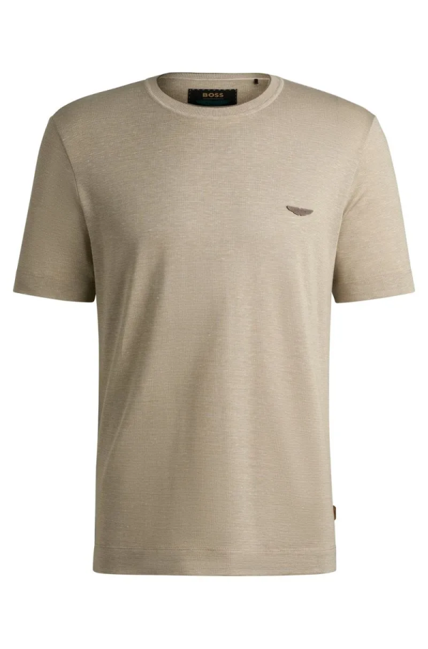 Camiseta Boss X Aston Martin Em Algodão, Linho E Seda - Imagem 2