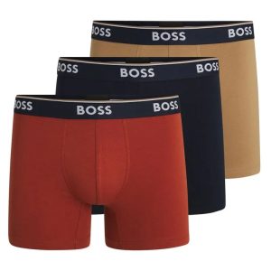Pack De Três Cuecas Compridos Em Algodão Elástico Com Logo
