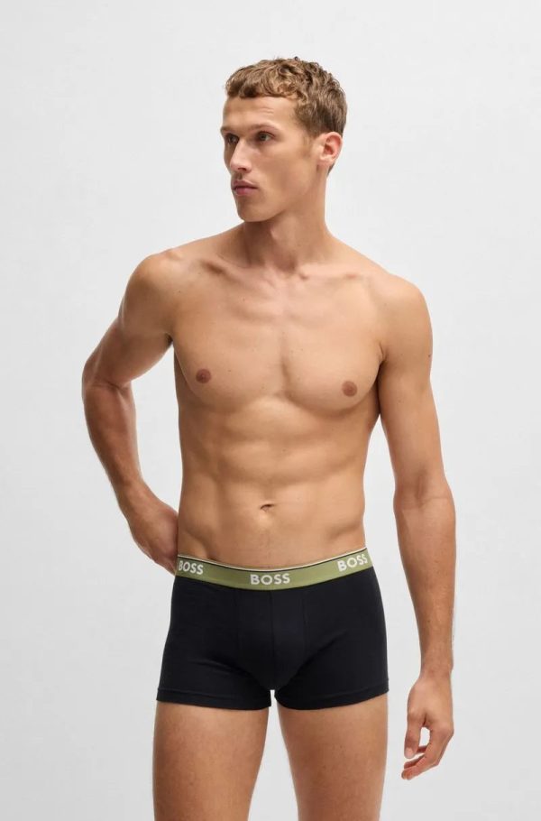 Pack De Três Boxers De Cintura Com Logo Em Algodão Elástico - Imagem 3
