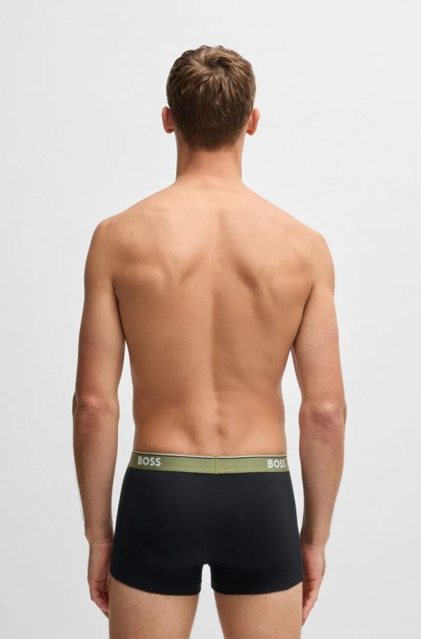 Pack De Três Boxers De Cintura Com Logo Em Algodão Elástico - Imagem 4