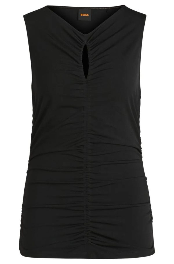 Top Em Jersey Com Detalhe Franzido E Recorte - Imagem 2