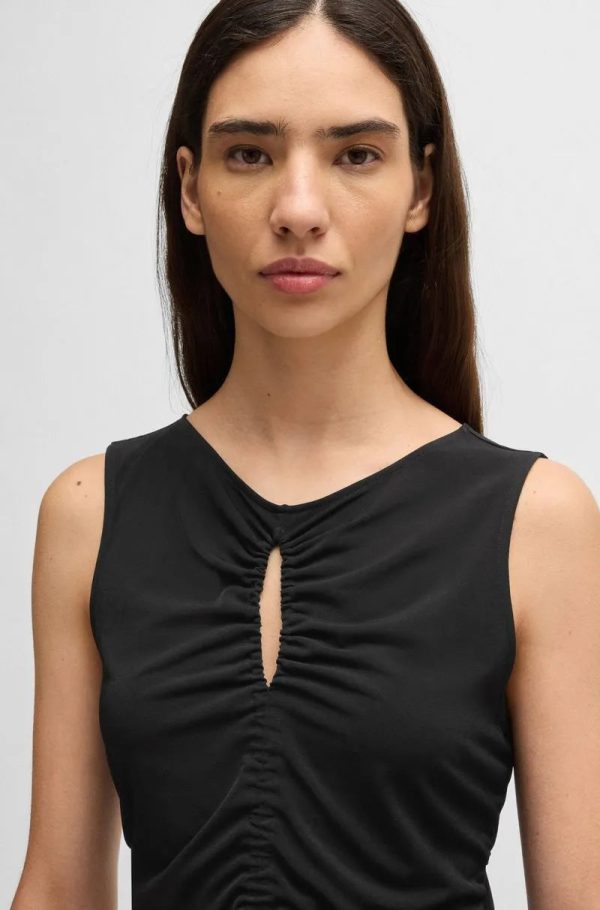 Top Em Jersey Com Detalhe Franzido E Recorte - Imagem 3
