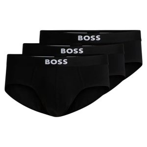 Pack Com Três Cuecas De Algodão Stretch Com Cós De Logo