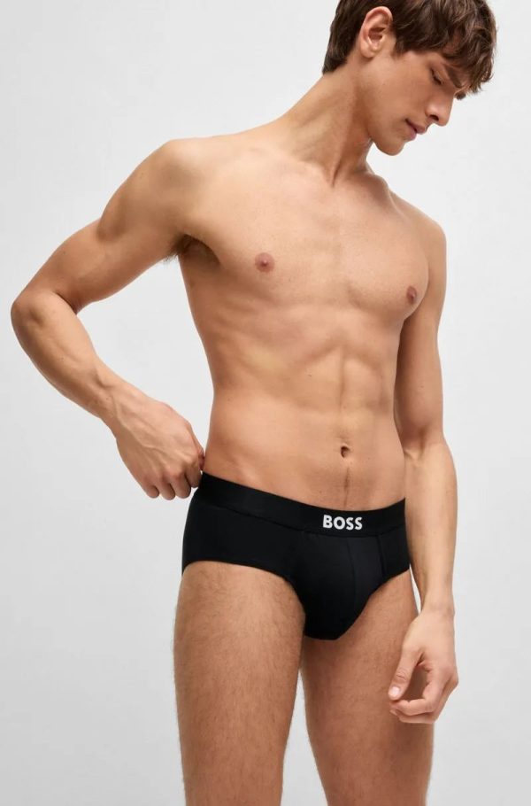 Pack Com Três Cuecas De Algodão Stretch Com Cós De Logo - Imagem 2