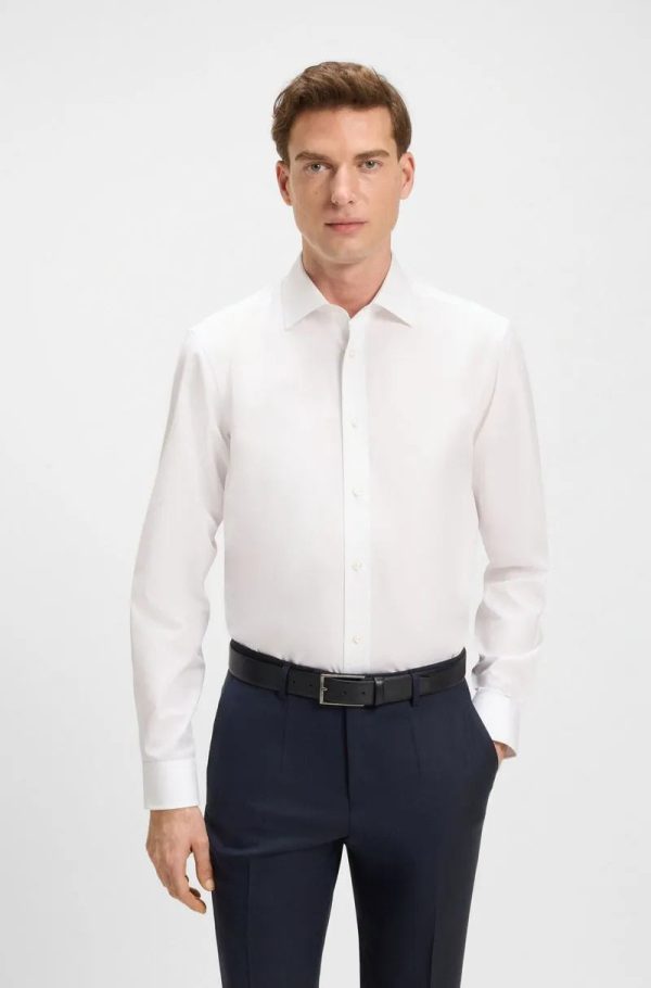 Camisa De Ajuste Slim BECKHAM X BOSS Em Popelina De Algodão