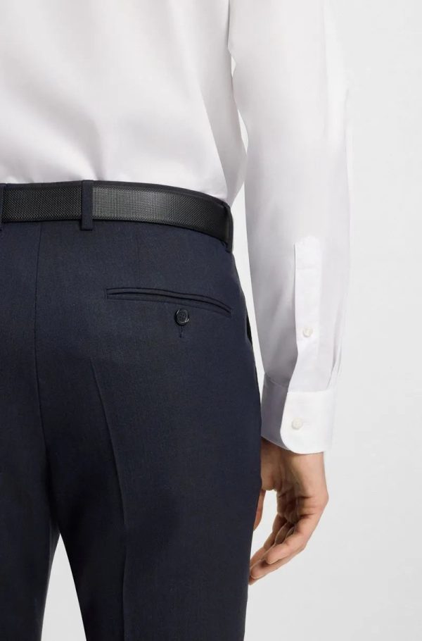 Camisa De Ajuste Slim BECKHAM X BOSS Em Popelina De Algodão - Imagem 4