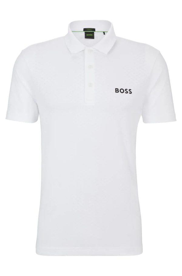 Polo Jacquard Degradê Com Logo Contrastante